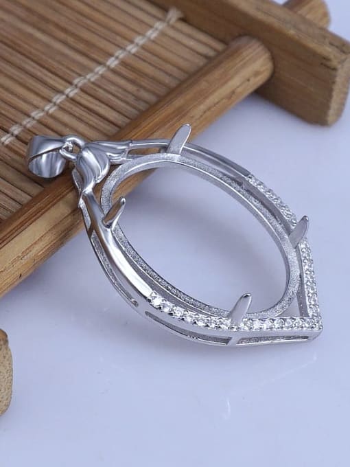 Supply 925 Sterling Silver Oval Pendant Setting Stone size: 18*18mm 2
