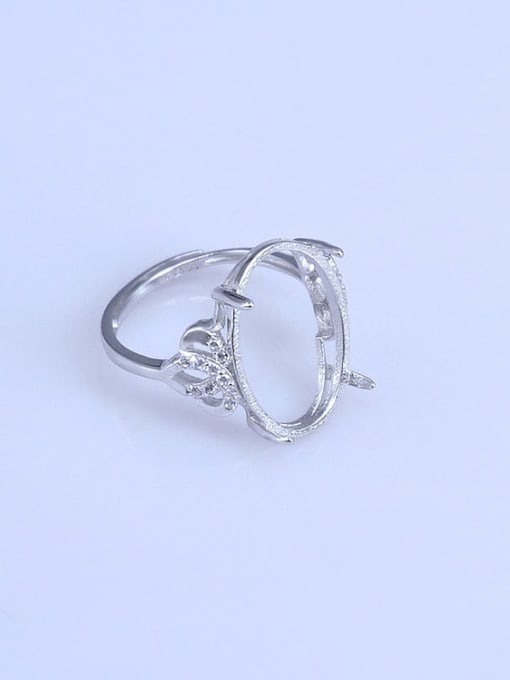 Supply 925 Sterling Silver 18K White Gold Plated Geometric Ring Setting Stone size: 9*11 12*14 12*16 13*18 15*20mm 2