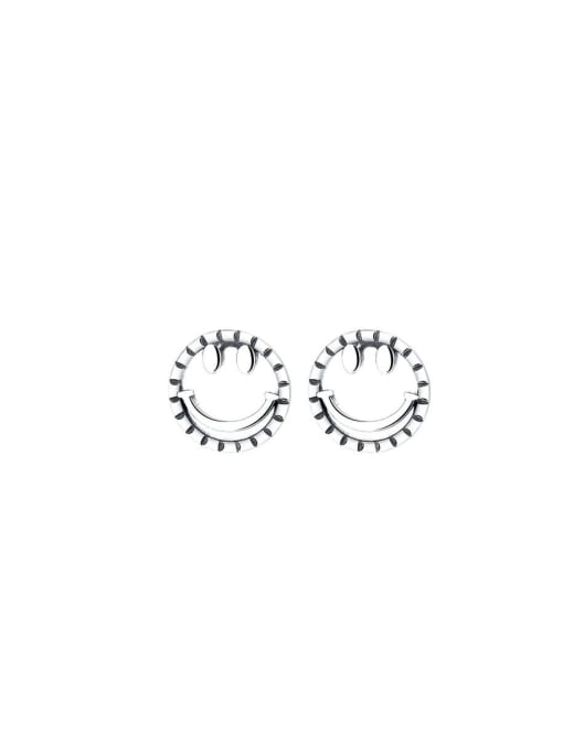 TAIS 925 Sterling Silver Smiley Vintage Stud Earring 0