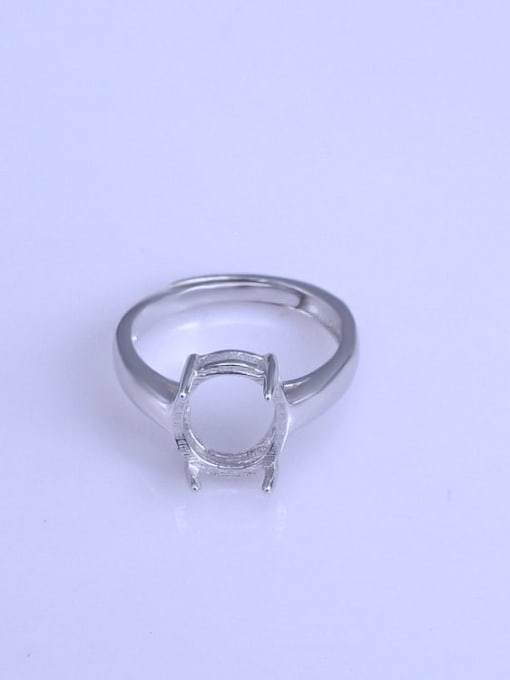 Supply 925 Sterling Silver 18K White Gold Plated Oval Ring Setting Stone size: 9*11mm 0