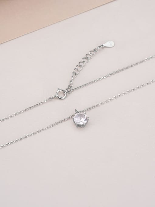 TAIS 925 Sterling Silver Cubic Zirconia Geometric Dainty Necklace 2