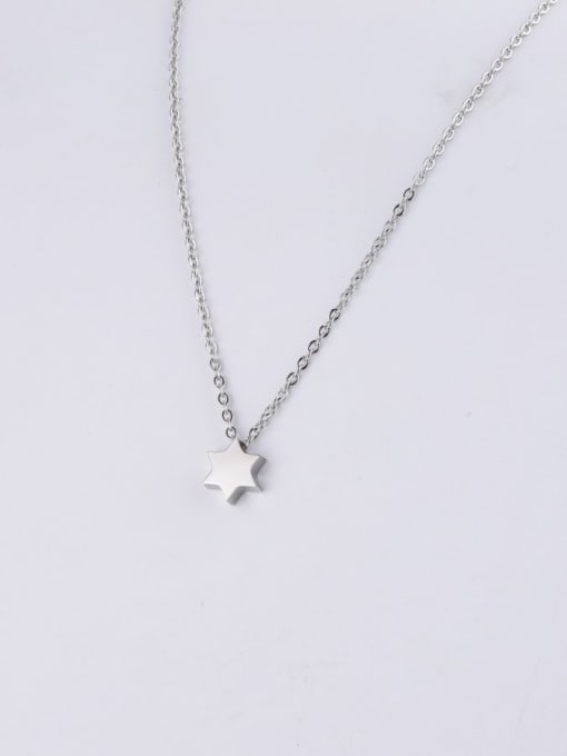 Steel color Stainless steel Star Minimalist Necklace