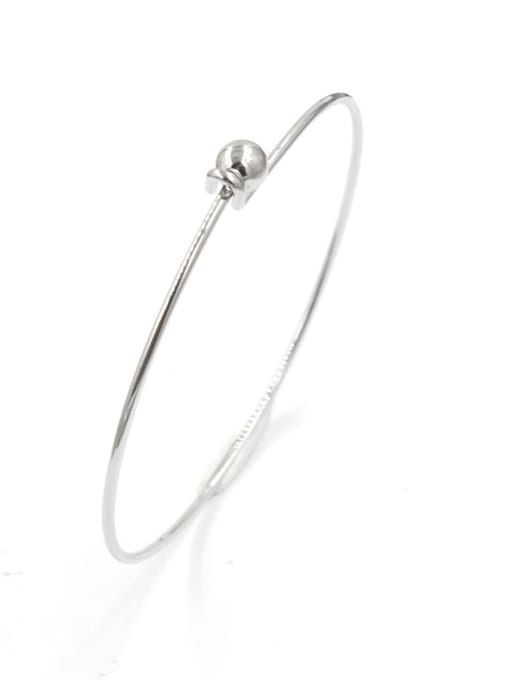 60mm steel color Stainless steel open simple threaded bead detachable bracelet