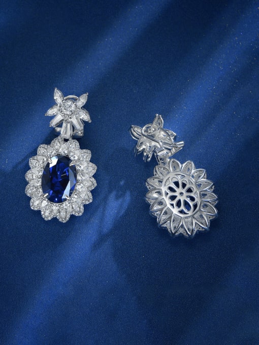 A&T Jewelry 925 Sterling Silver Cubic Zirconia Geometric Luxury Drop Earring 3