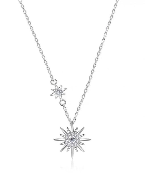 LOLUS 925 Sterling Silver Moissanite Flower Dainty Necklace 2