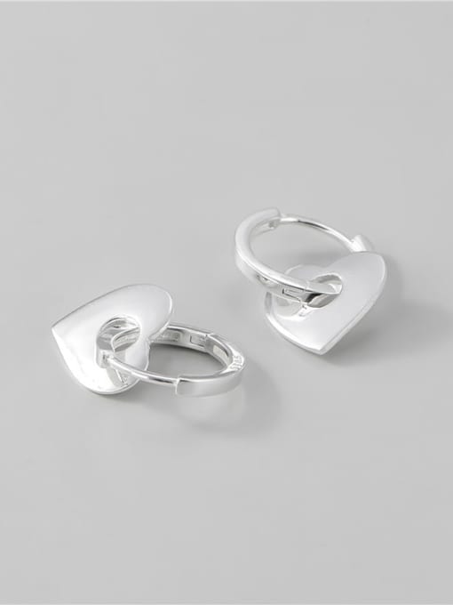 ARTTI 925 Sterling Silver Heart Minimalist Huggie Earring 2
