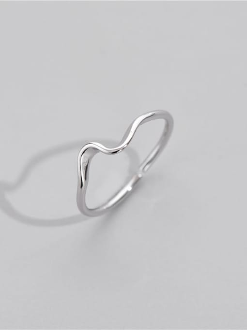 Wave ring 925 Sterling Silver Irregular Minimalist Band Ring