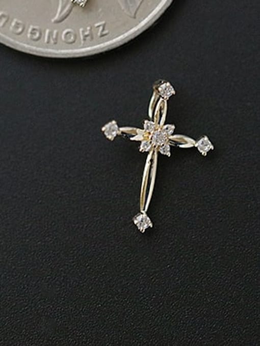 ZEMI 925 Sterling Silver Cubic Zirconia Cross Dainty Necklace 2