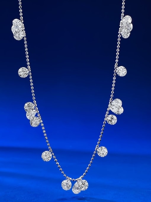 M&J 925 Sterling Silver Cubic Zirconia Water Drop Minimalist Necklace 1