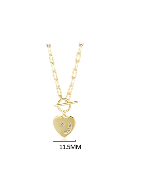 YUANFAN 925 Sterling Silver Cubic Zirconia Heart Minimalist Necklace 3