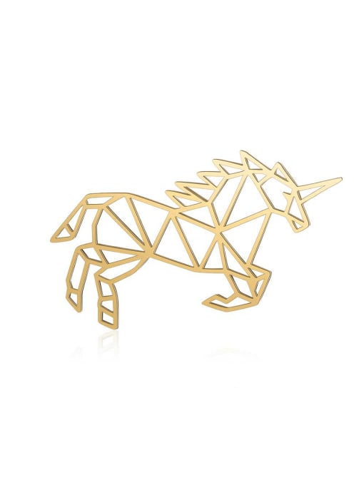 JA119 2x5 Stainless steel unicorn Gold Plated Charm Height : 56 mm , Width: 28 mm