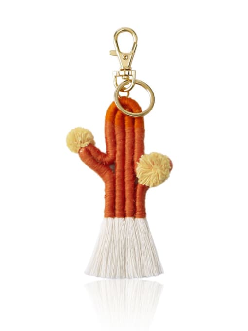 K68234 8 Alloy Cotton Cactus Cute Hand-Woven Key Chain/ Bag Pendant
