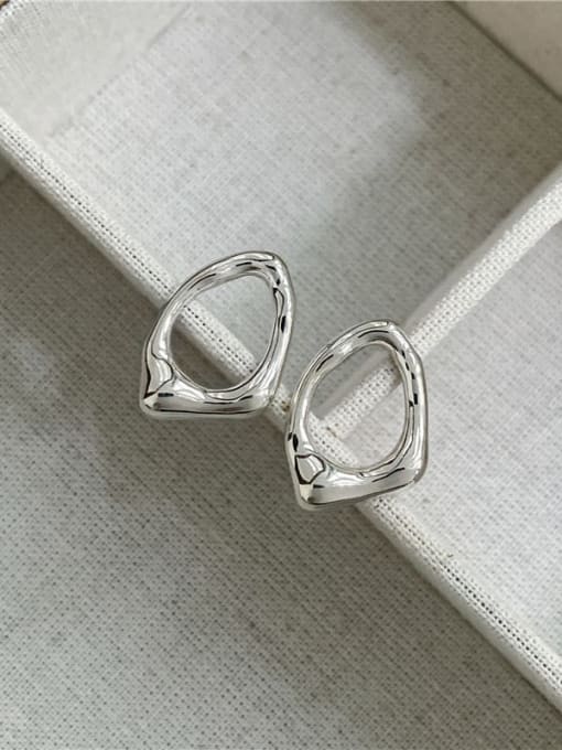 Irregular hollow Earrings 925 Sterling Silver Geometric Minimalist Stud Earring