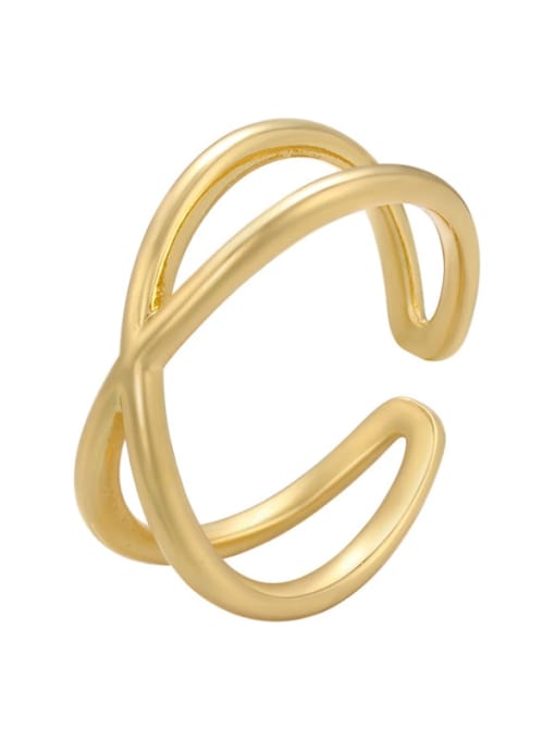 golden Brass Geometric Minimalist Stackable Ring