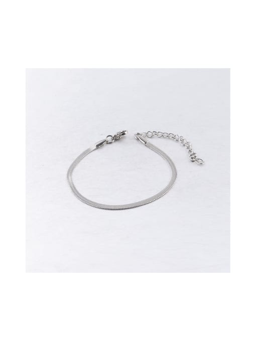 MEN PO Stainless steel Flat snake bone chain Bracelet 0