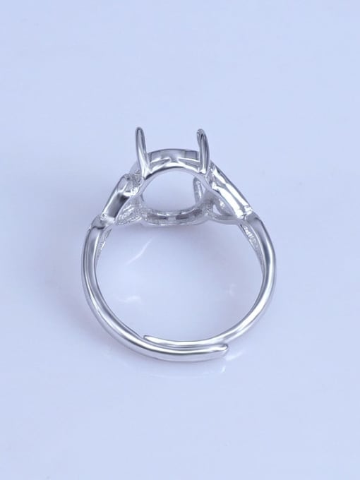 Supply 925 Sterling Silver 18K White Gold Plated Geometric Ring Setting Stone size: 10*13mm 1