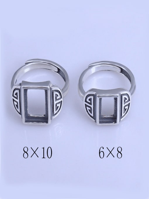 Supply 925 Sterling Silver Geometric Ring Setting Stone size: 6*8 8*10mm 0