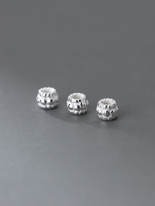 FAN S925 plain silver pattern 4mm bracelet spacer beads 0