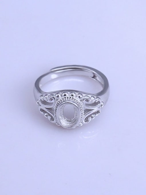 Supply 925 Sterling Silver Round Ring Setting Stone size: 5*7mm 0