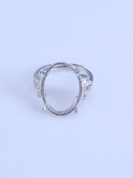 Supply 925 Sterling Silver 18K White Gold Plated Geometric Ring Setting Stone size: 9*11 12*14 12*16 13*18 15*20mm 0