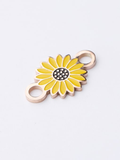 rose gold Stainless steel fresh small daisy double hole sun flower accessories