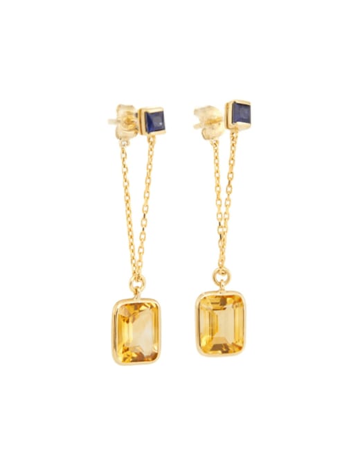 Gold Style 1 925 Sterling Silver Cubic Zirconia Geometric Minimalist Drop Earring