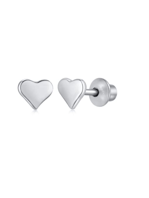 STL-Silver Jewelry 925 Sterling Silver Cubic Zirconia Enamel Heart Cute Stud Earring 4