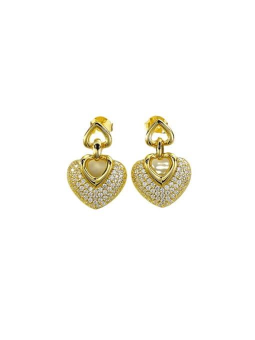 M&J 925 Sterling Silver Cubic Zirconia Heart Vintage Cluster Earring