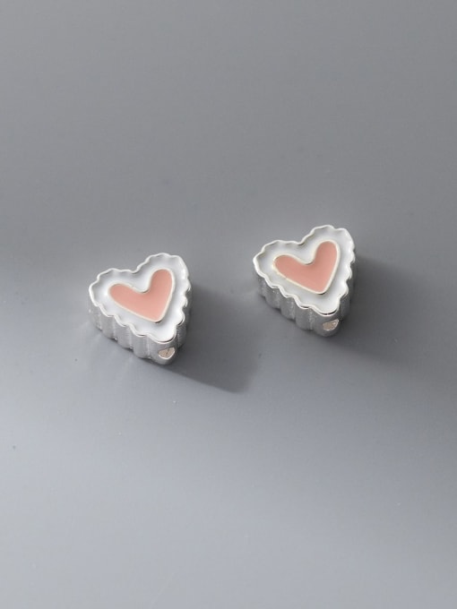FAN 925 Sterling Silver Enamel Minimalist Heart DIY Pendant 1