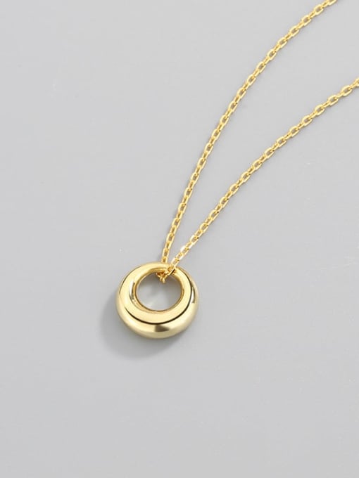 gold 925 Sterling Silver Geometric Minimalist Necklace