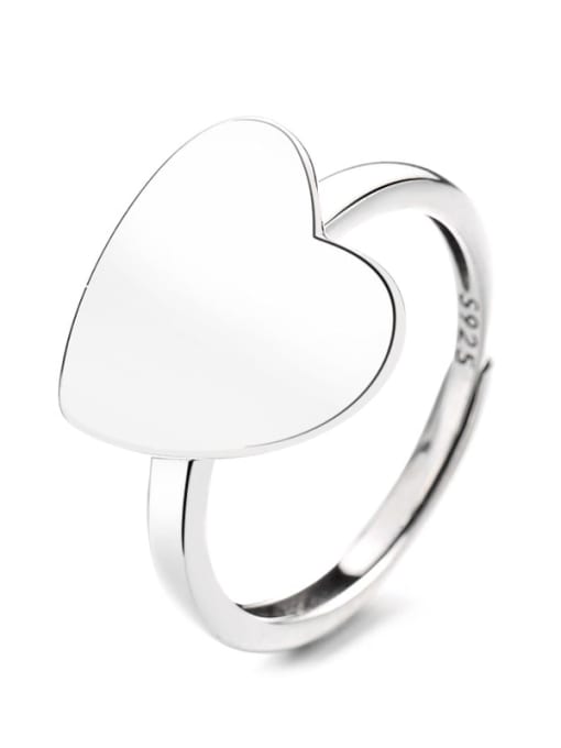 960FJ3g 925 Sterling Silver Heart Trend Band Ring