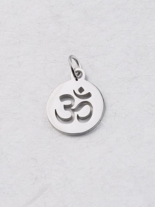 Steel color Stainless steel hollow OM yoga belt hanging ring small pendant