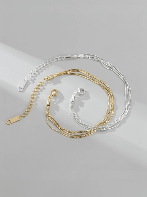 ARTTI 925 Sterling Silver Minimalist  Multilayer Chain Bracelet 0