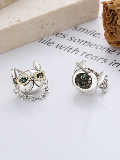 TAIS 925 Sterling Silver Dog Vintage Stud Earring 3