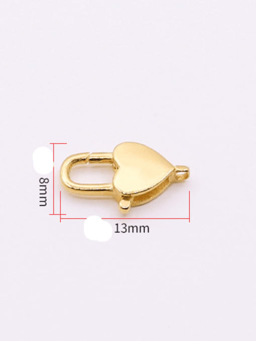 Silver plated gold S925 Sterling Silver Heart-Shaped Lobster Buckle Buckle