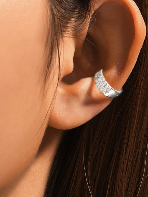 YUANFAN 925 Sterling Silver Cubic Zirconia Geometric Minimalist Single Earring 1