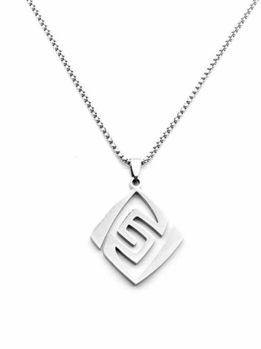 MEN PO Titanium Steel Icon Minimalist Necklace 3