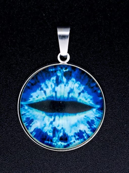 FTime Stainless steel Blue Glass Evil Eye Charm Height : 38 mm , Width: 26.5 mm 1