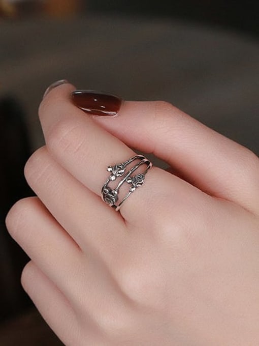 TAIS 925 Sterling Silver Irregular Vintage Stackable Ring 2
