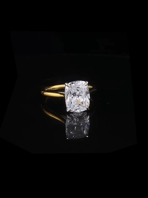 R1320  gold 925 Sterling Silver High Carbon Diamond Geometric Minimalist Cocktail Ring