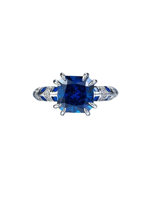 M&J 925 Sterling Silver High Carbon Diamond Geometric Luxury Band Ring 0