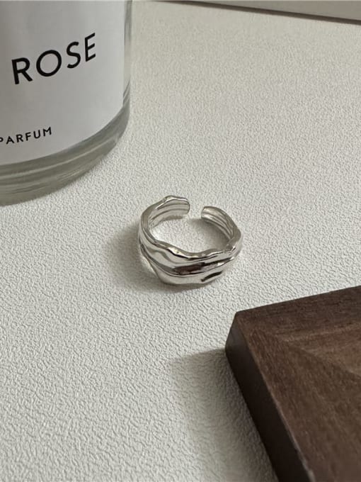 Irregular Wrinkle Ring 925 Sterling Silver Irregular Minimalist Band Ring