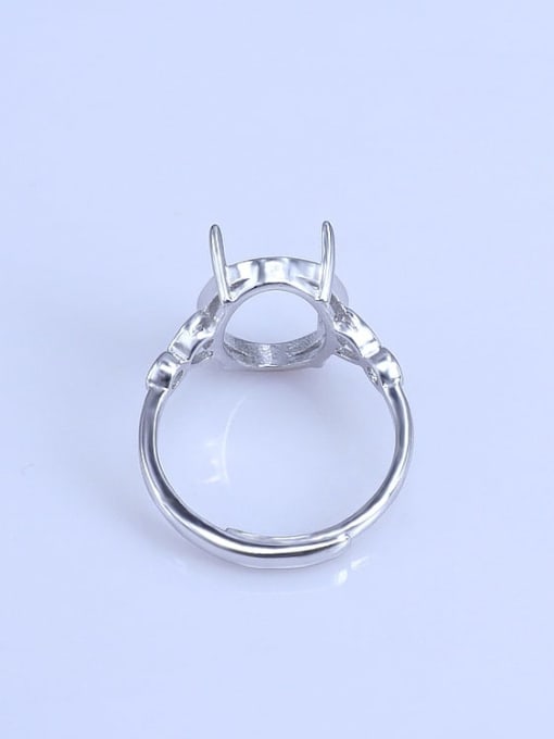 Supply 925 Sterling Silver 18K White Gold Plated Geometric Ring Setting Stone size: 8*10 9*11 11*13 10*14 12*15 13*18MM 3