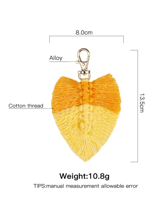 JMI Alloy Cotton Rope Heart Artisan Hand-Woven Bag Pendant 3