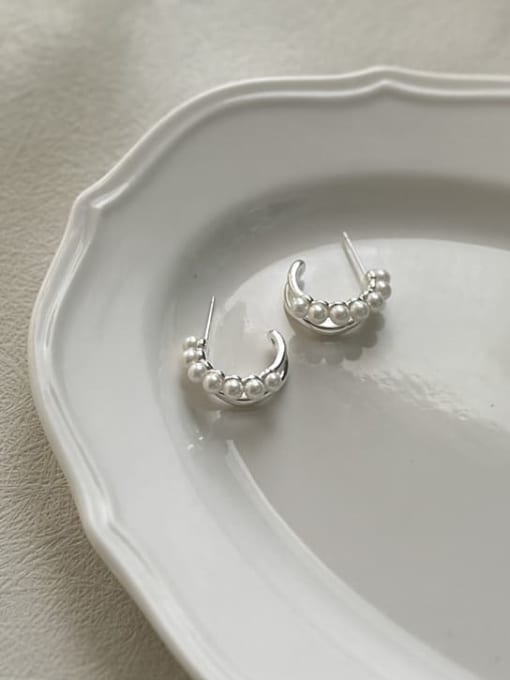 ARTTI 925 Sterling Silver Bead Geometric Minimalist Stud Earring 2