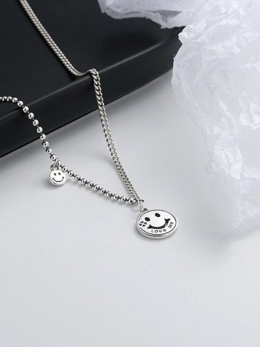 TAIS 925 Sterling Silver Smiley Vintage Necklace 3