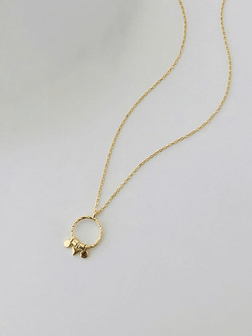 YA0060 Gold Necklace 925 Sterling Silver Geometric Minimalist Necklace