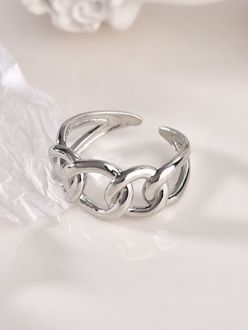 PNJ175 platinum 925 Sterling Silver Geometric Minimalist Band Ring
