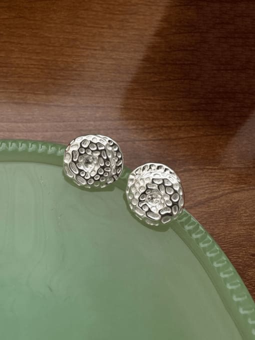 21ES23 925 Sterling Silver Geometric Vintage Stud Earring