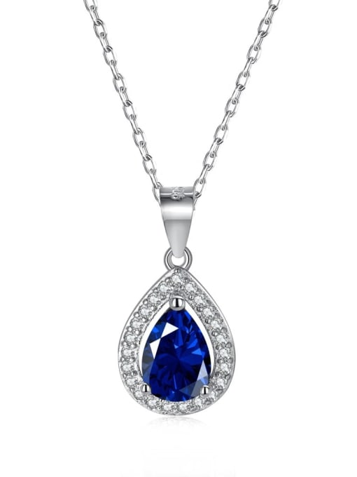 STL-Silver Jewelry 925 Sterling Silver Cubic Zirconia Water Drop Luxury Necklace 3
